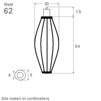 Witte tuinlampion mango 62