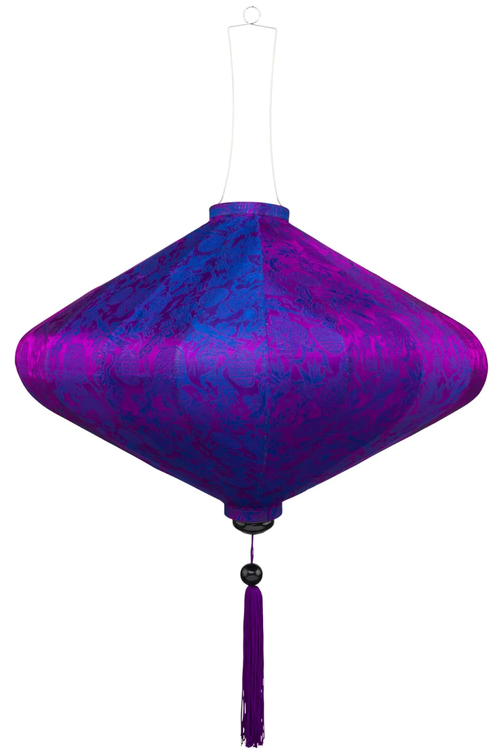 Paarse lampion in de vorm van een ufo